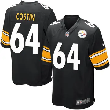 Nike Doug Costin Men's Game Pittsburgh Steelers Black Team Color Jersey