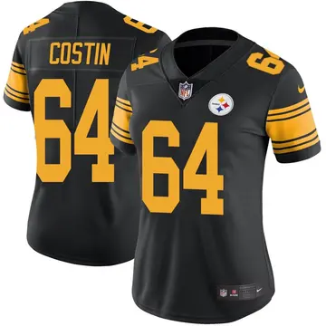 Nike Doug Costin Women's Limited Pittsburgh Steelers Black Color Rush Jersey