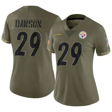Nike Duke Dawson Women's Limited Pittsburgh Steelers Olive 2022 Salute To Service Jersey