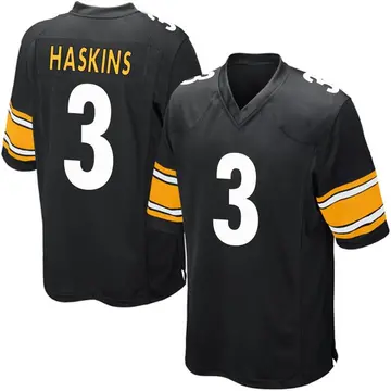 Nike Dwayne Haskins Youth Game Pittsburgh Steelers Black Team Color Jersey