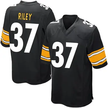 Nike Elijah Riley Men's Game Pittsburgh Steelers Black Team Color Jersey
