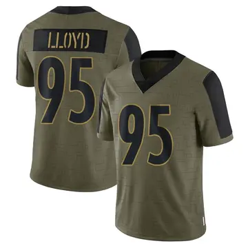 Nike Greg Lloyd Men's Limited Pittsburgh Steelers Olive 2021 Salute To Service Jersey