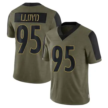 Nike Greg Lloyd Youth Limited Pittsburgh Steelers Olive 2021 Salute To Service Jersey