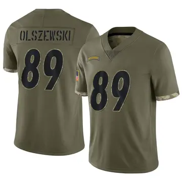 Nike Gunner Olszewski Men's Limited Pittsburgh Steelers Olive 2022 Salute To Service Jersey