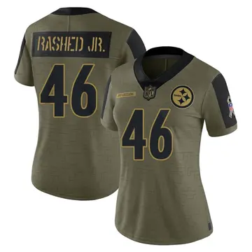 Nike Hamilcar Rashed Jr. Women's Limited Pittsburgh Steelers Olive 2021 Salute To Service Jersey