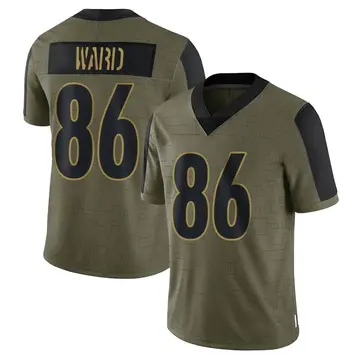Nike Hines Ward Men's Limited Pittsburgh Steelers Olive 2021 Salute To Service Jersey