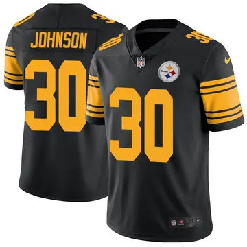 Nike Isaiah Johnson Men's Limited Pittsburgh Steelers Black Color Rush Jersey