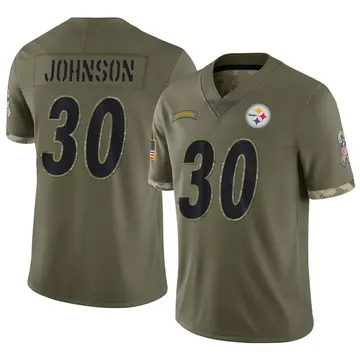 Nike Isaiah Johnson Men's Limited Pittsburgh Steelers Olive 2022 Salute To Service Jersey