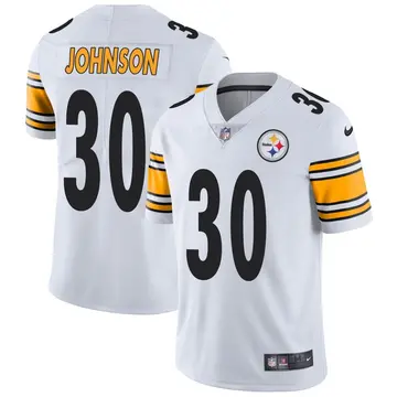 Nike Isaiah Johnson Men's Limited Pittsburgh Steelers White Vapor Untouchable Jersey
