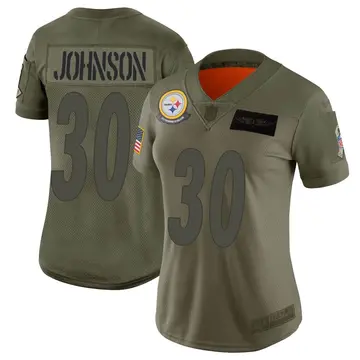Nike Isaiah Johnson Women's Limited Pittsburgh Steelers Camo 2019 Salute to Service Jersey