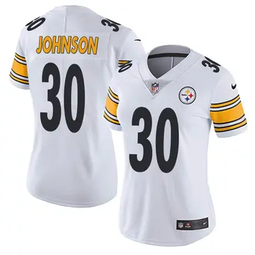 Nike Isaiah Johnson Women's Limited Pittsburgh Steelers White Vapor Untouchable Jersey