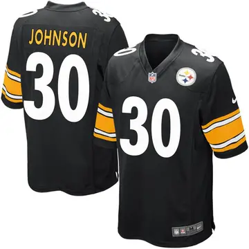 Nike Isaiah Johnson Youth Game Pittsburgh Steelers Black Team Color Jersey