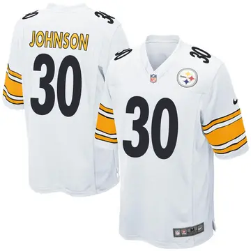Nike Isaiah Johnson Youth Game Pittsburgh Steelers White Jersey