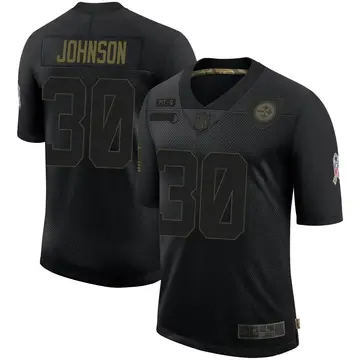 Nike Isaiah Johnson Youth Limited Pittsburgh Steelers Black 2020 Salute To Service Jersey