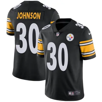 Nike Isaiah Johnson Youth Limited Pittsburgh Steelers Black Team Color Vapor Untouchable Jersey