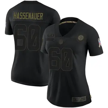 Nike J.C. Hassenauer Women's Limited Pittsburgh Steelers Black 2020 Salute To Service Jersey