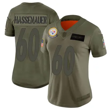 Nike J.C. Hassenauer Women's Limited Pittsburgh Steelers Camo 2019 Salute to Service Jersey