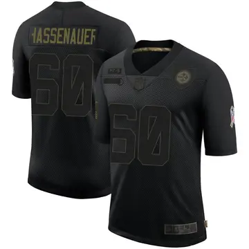 Nike J.C. Hassenauer Youth Limited Pittsburgh Steelers Black 2020 Salute To Service Jersey