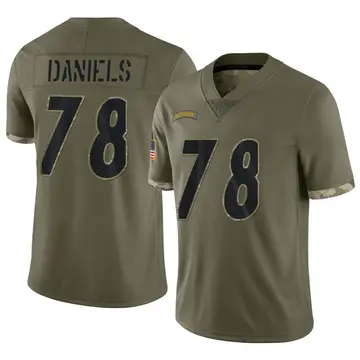 Nike James Daniels Men's Limited Pittsburgh Steelers Olive 2022 Salute To Service Jersey