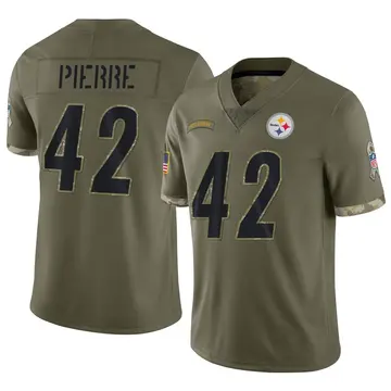 Nike James Pierre Men's Limited Pittsburgh Steelers Olive 2022 Salute To Service Jersey