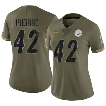 Nike James Pierre Women's Limited Pittsburgh Steelers Olive 2022 Salute To Service Jersey