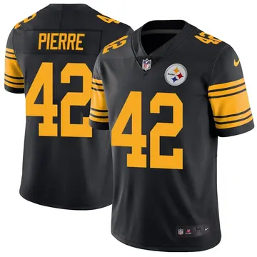 Nike James Pierre Youth Limited Pittsburgh Steelers Black Color Rush Jersey