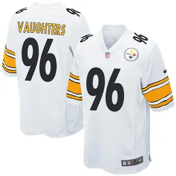 Nike James Vaughters Men's Game Pittsburgh Steelers White Jersey
