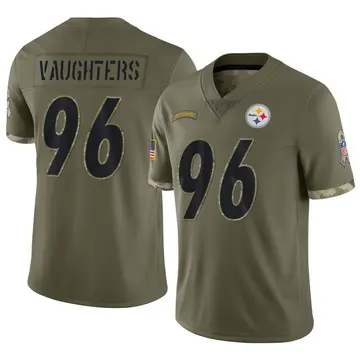 Nike James Vaughters Men's Limited Pittsburgh Steelers Olive 2022 Salute To Service Jersey