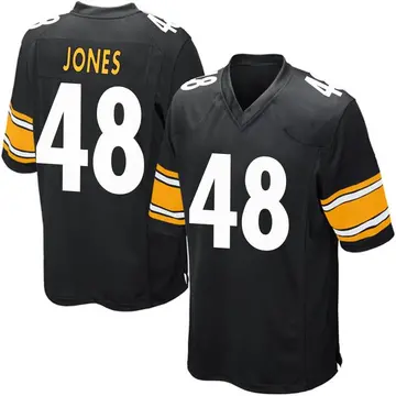 Nike Jamir Jones Men's Game Pittsburgh Steelers Black Team Color Jersey