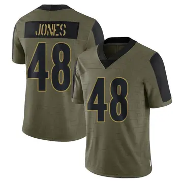Nike Jamir Jones Men's Limited Pittsburgh Steelers Olive 2021 Salute To Service Jersey