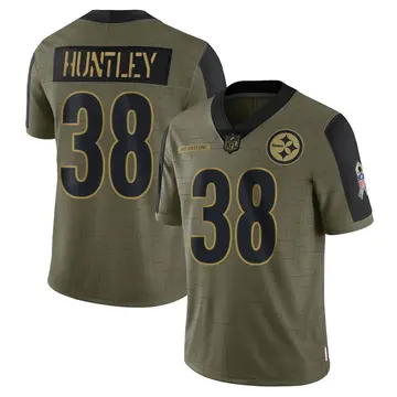 Nike Jason Huntley Youth Limited Pittsburgh Steelers Olive 2021 Salute To Service Jersey