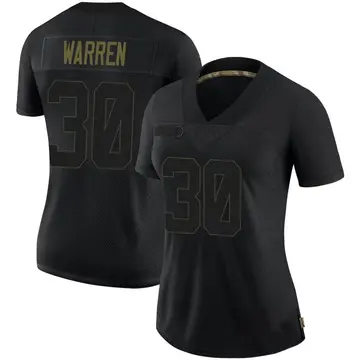 Nike Jaylen Warren Women's Limited Pittsburgh Steelers Black 2020 Salute To Service Jersey