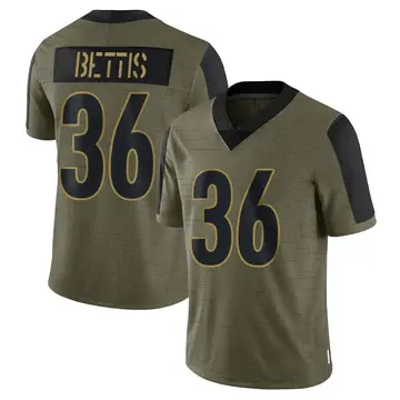 Nike Jerome Bettis Men's Limited Pittsburgh Steelers Olive 2021 Salute To Service Jersey