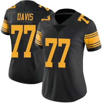 Nike Jesse Davis Women's Limited Pittsburgh Steelers Black Color Rush Jersey