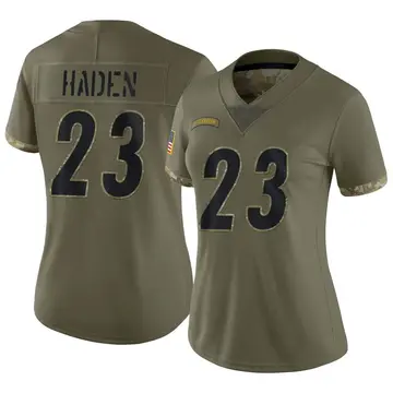 Nike Joe Haden Women's Limited Pittsburgh Steelers Olive 2022 Salute To Service Jersey