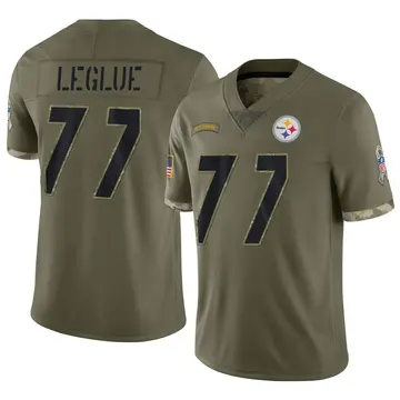 Nike John Leglue Men's Limited Pittsburgh Steelers Olive 2022 Salute To Service Jersey