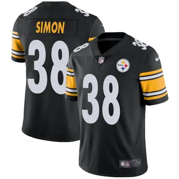 Nike John Simon Men's Limited Pittsburgh Steelers Black Team Color Vapor Untouchable Jersey