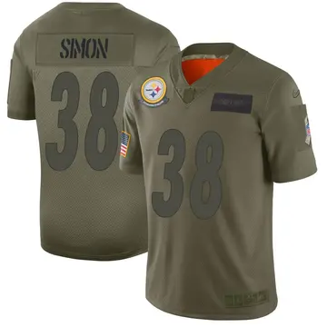 Nike John Simon Men's Limited Pittsburgh Steelers Camo 2019 Salute to Service Jersey