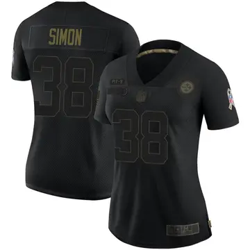 Nike John Simon Women's Limited Pittsburgh Steelers Black 2020 Salute To Service Jersey