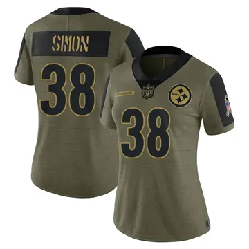 Nike John Simon Women's Limited Pittsburgh Steelers Olive 2021 Salute To Service Jersey