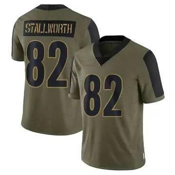 Nike John Stallworth Men's Limited Pittsburgh Steelers Olive 2021 Salute To Service Jersey