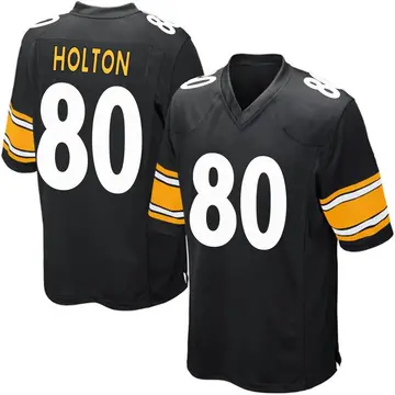 Nike Johnny Holton Men's Game Pittsburgh Steelers Black Team Color Jersey