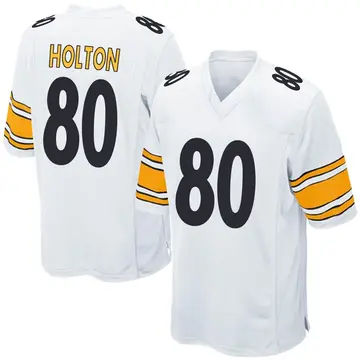 Nike Johnny Holton Men's Game Pittsburgh Steelers White Jersey