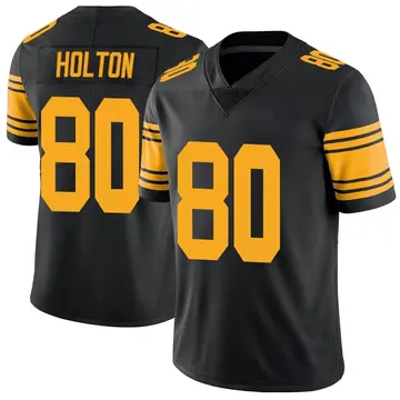 Nike Johnny Holton Men's Limited Pittsburgh Steelers Black Color Rush Jersey