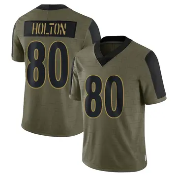 Nike Johnny Holton Men's Limited Pittsburgh Steelers Olive 2021 Salute To Service Jersey