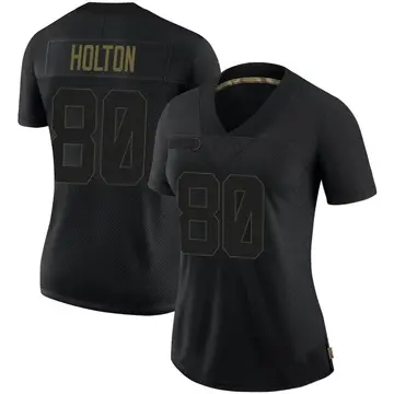 Nike Johnny Holton Women's Limited Pittsburgh Steelers Black 2020 Salute To Service Jersey