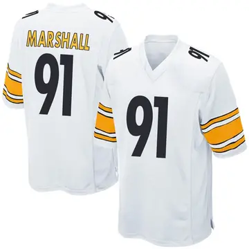 Nike Jonathan Marshall Men's Game Pittsburgh Steelers White Jersey