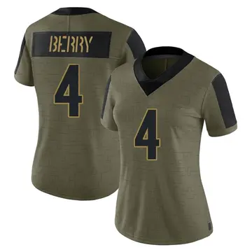 Nike Jordan Berry Women's Limited Pittsburgh Steelers Olive 2021 Salute To Service Jersey