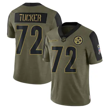Nike Jordan Tucker Youth Limited Pittsburgh Steelers Olive 2021 Salute To Service Jersey