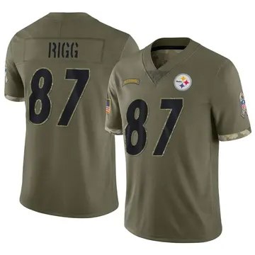 Nike Justin Rigg Men's Limited Pittsburgh Steelers Olive 2022 Salute To Service Jersey